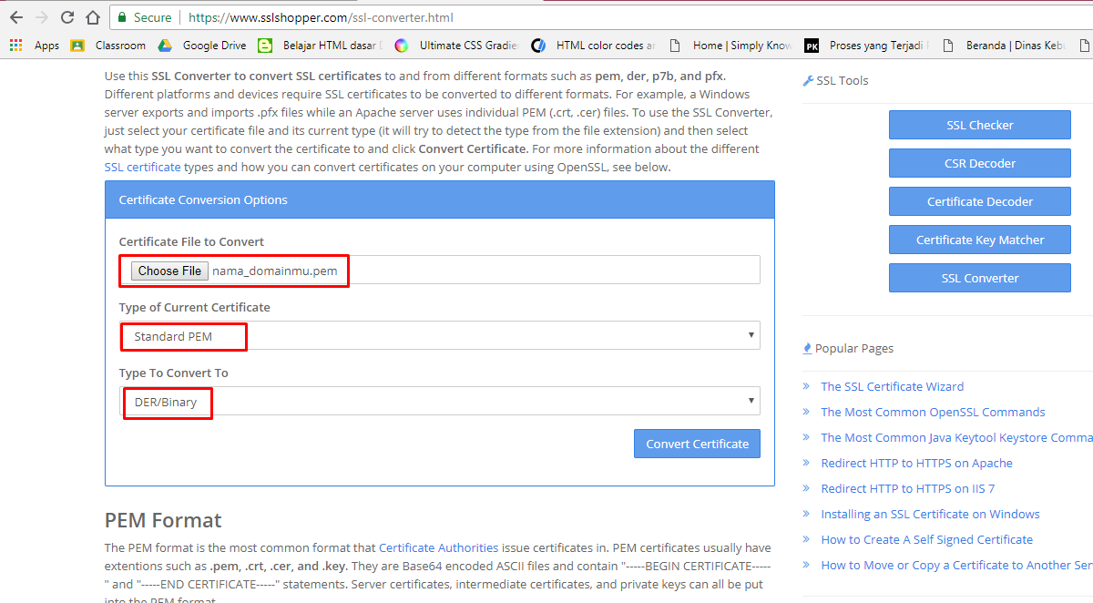 Ssl generate private key from ca-bundle or p7b drive