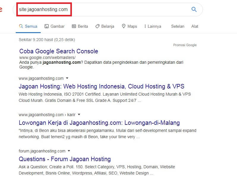 Cek Index SEO WordPress