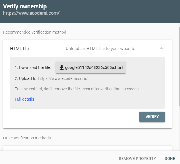 Verifikasi Domain Search Console