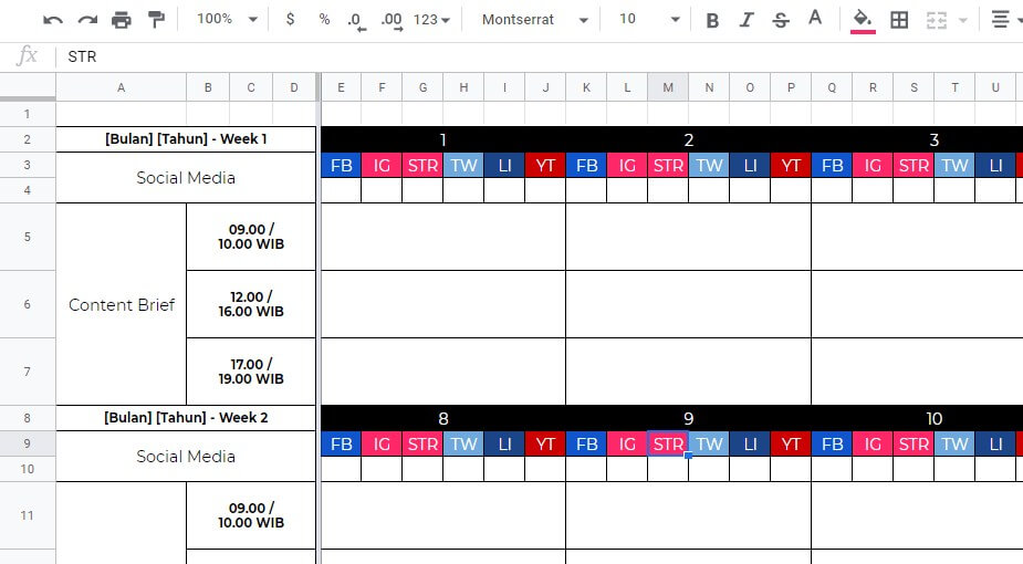 Membuat Content Calendar