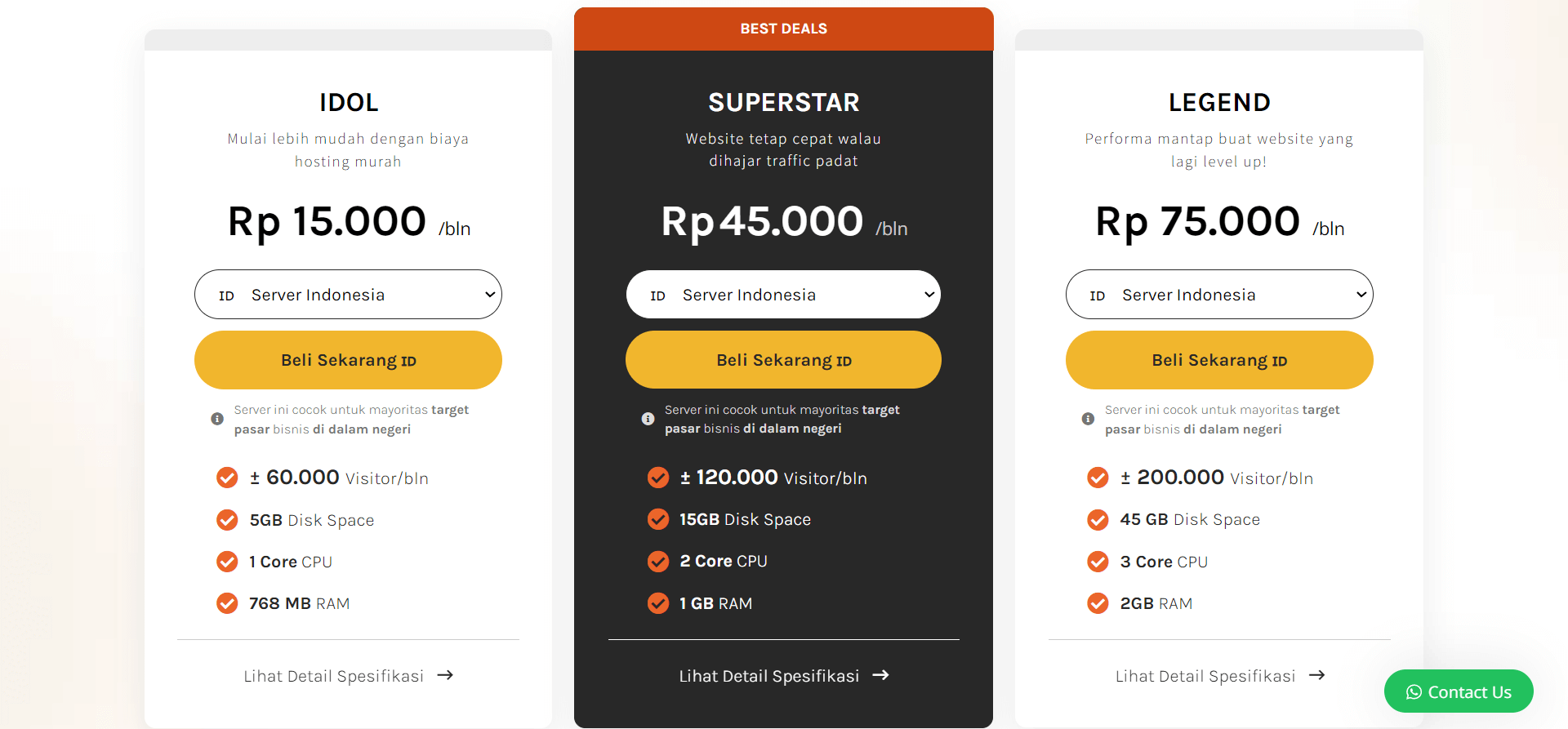 biaya shared hosting