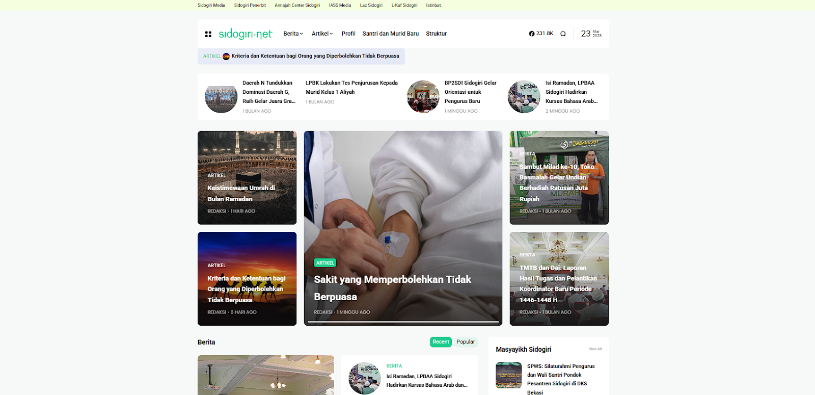 website pondok pesantren sidogiri