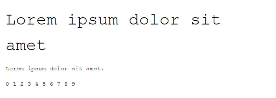 font html courier new