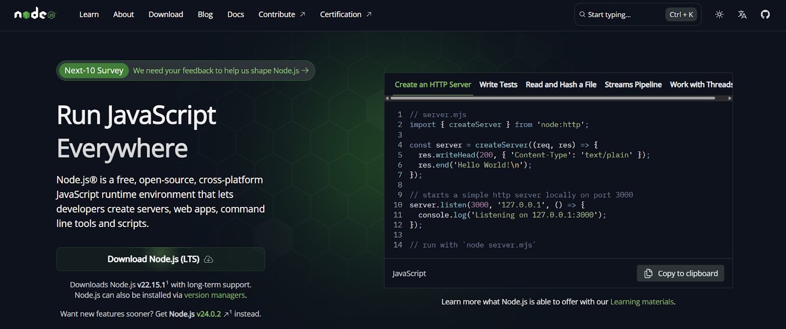 install nodejs