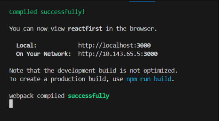 running react app