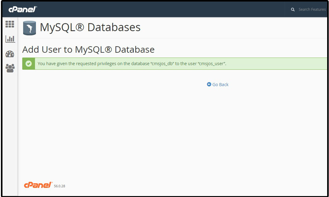 user database di cpanel