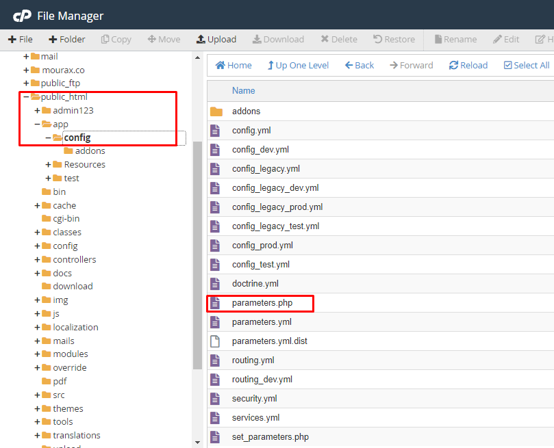 Configuration parameters