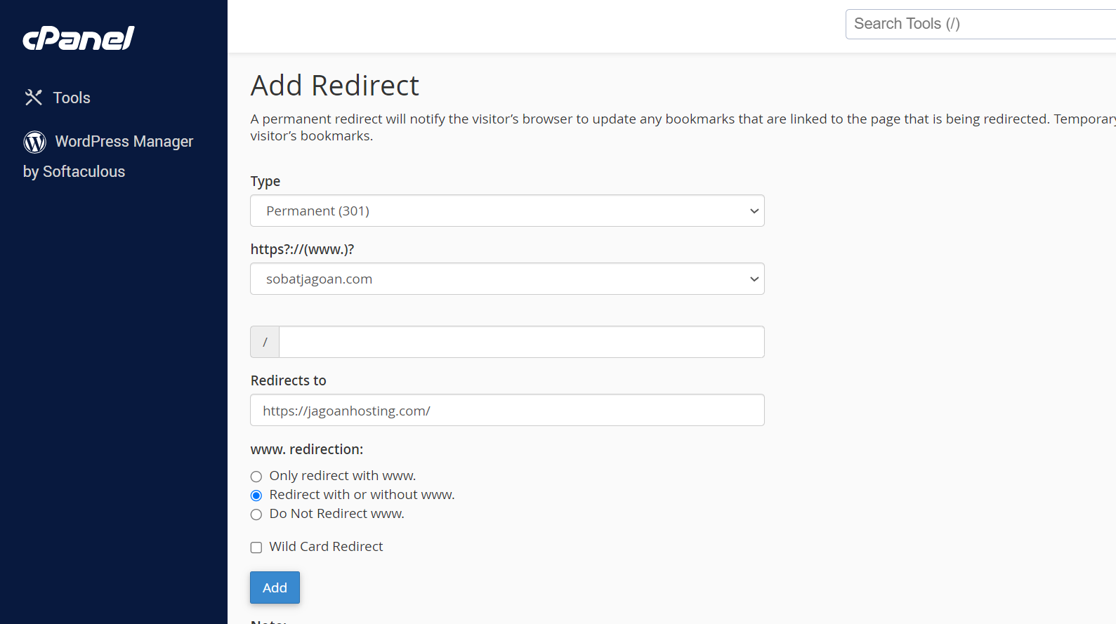 Cara Redirect Domain Melalui cPanel