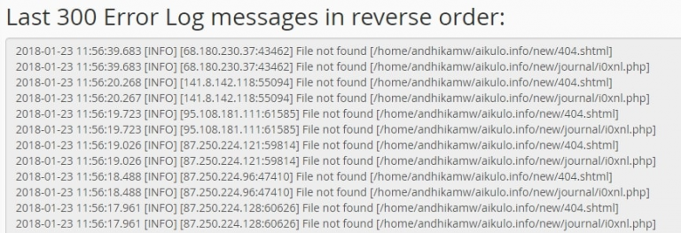 Error log