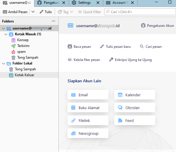 Setting Email Hosting di Email Client: Thunderbird