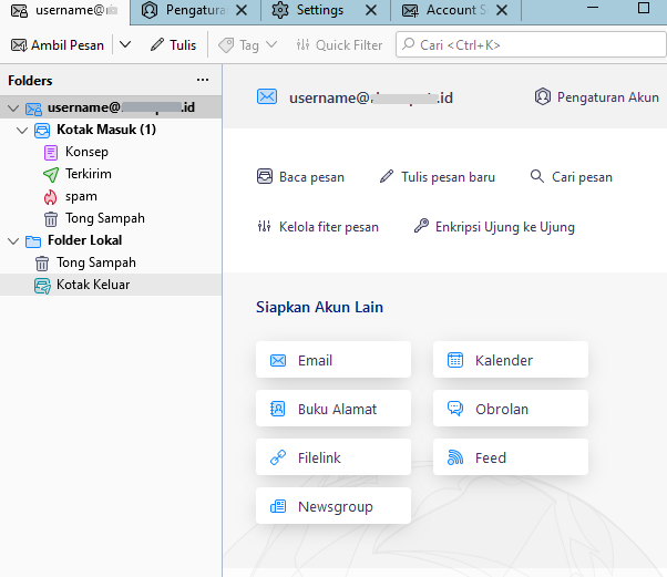 Setting Email Hosting di Email Client Thunderbird dengan Incoming POP3