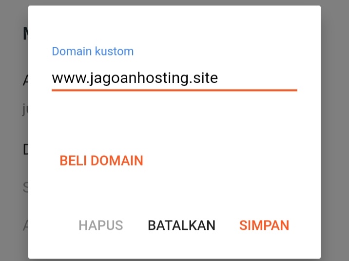 Custom Domain Blogspot