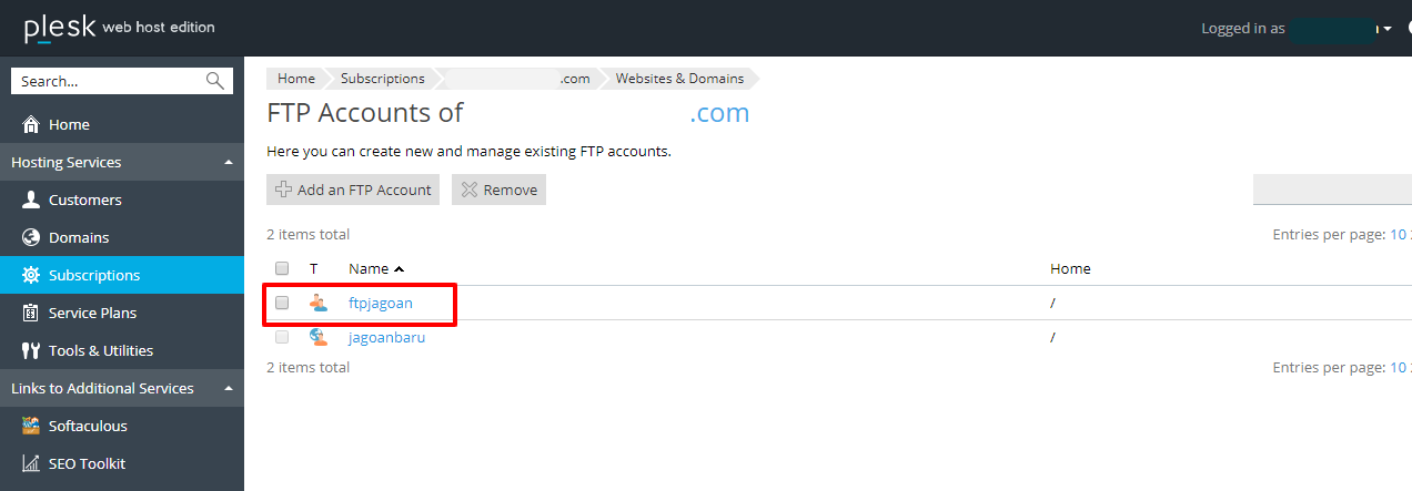 Panduan Untuk FTP di Plesk Panel - Knowledge Base Jagoan Hosting ... Panduan Untuk FTP di Plesk Panel - Knowledge Base Jagoan Hosting ...