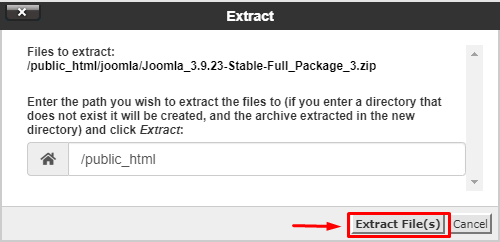 pilih extract file