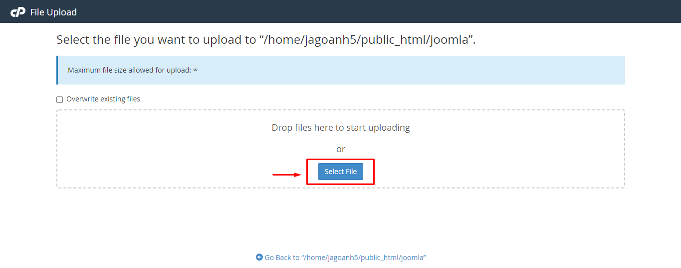 pilih file yang akan di upload