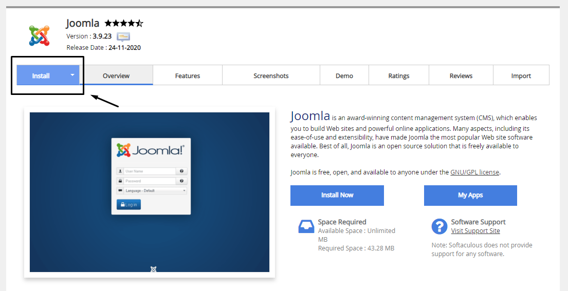 install joomla