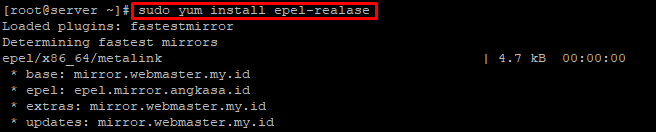 sudo yum install epel release