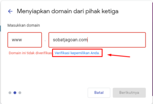 Cara Custom Domain ke Google Sites