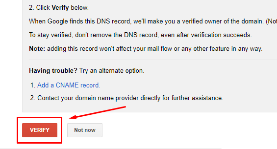 Tampilan Tombol Verify