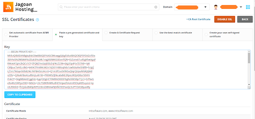 Halaman SSl Certificates