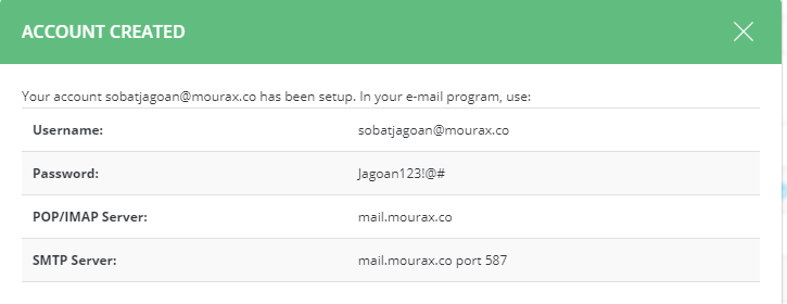 Notifikasi Account Created