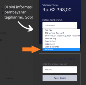 Tampilan List Metode Pembayaran Di Member Area