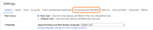 Tampilan Tab Forwarding POP/Imap Di Gmail