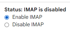 Tampilan Enable/Disable IMAP Di Gmail