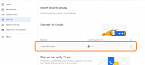 Tampilan 2 Step Verification Di Google