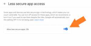 Tampilan Aktivasi Less Secure Apps Di Google