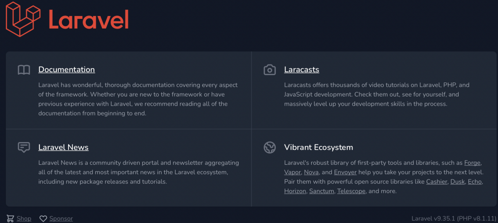 Tampilan Web Server Laravel