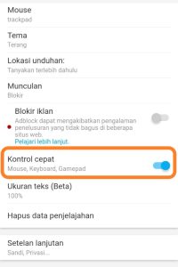 Tampilan Tombol Kontrol Cepat Di Puffin Browser