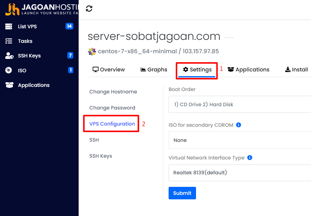 Cara Custom OS VPS