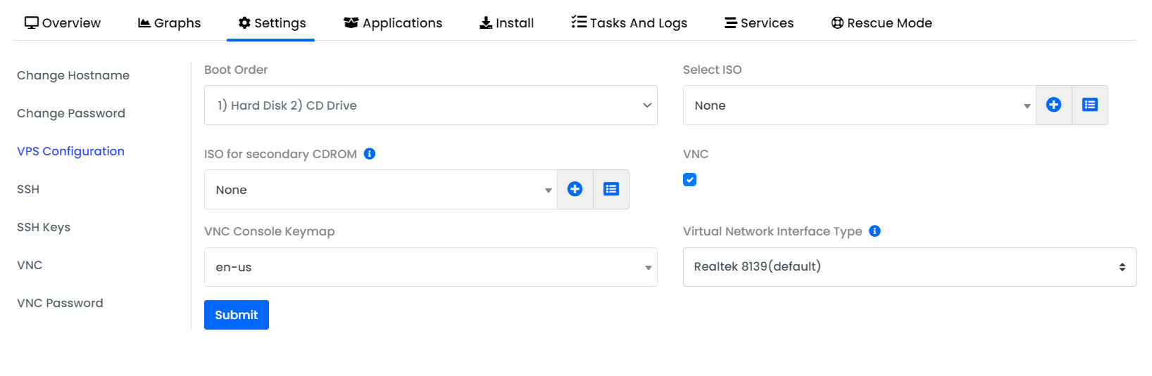 Cara Custom OS VPS