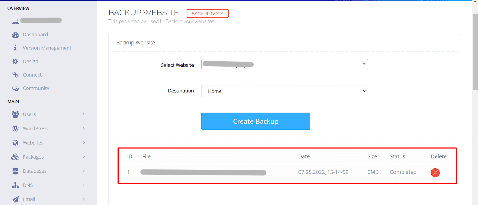 Backup Pada Cyberpanel