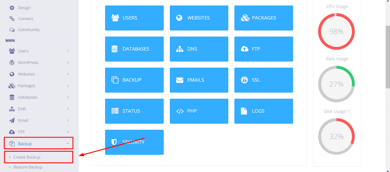 Backup Pada Cyberpanel