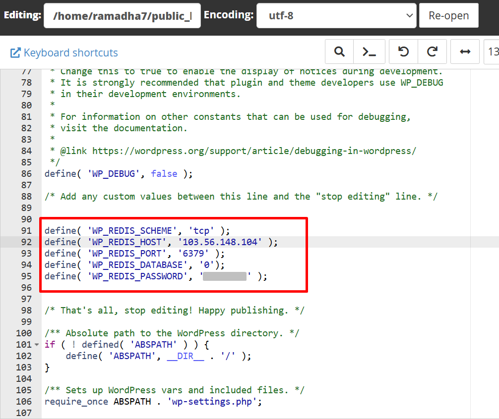 redis 2 konfigurasi wp-config.php jika menggunakan redis