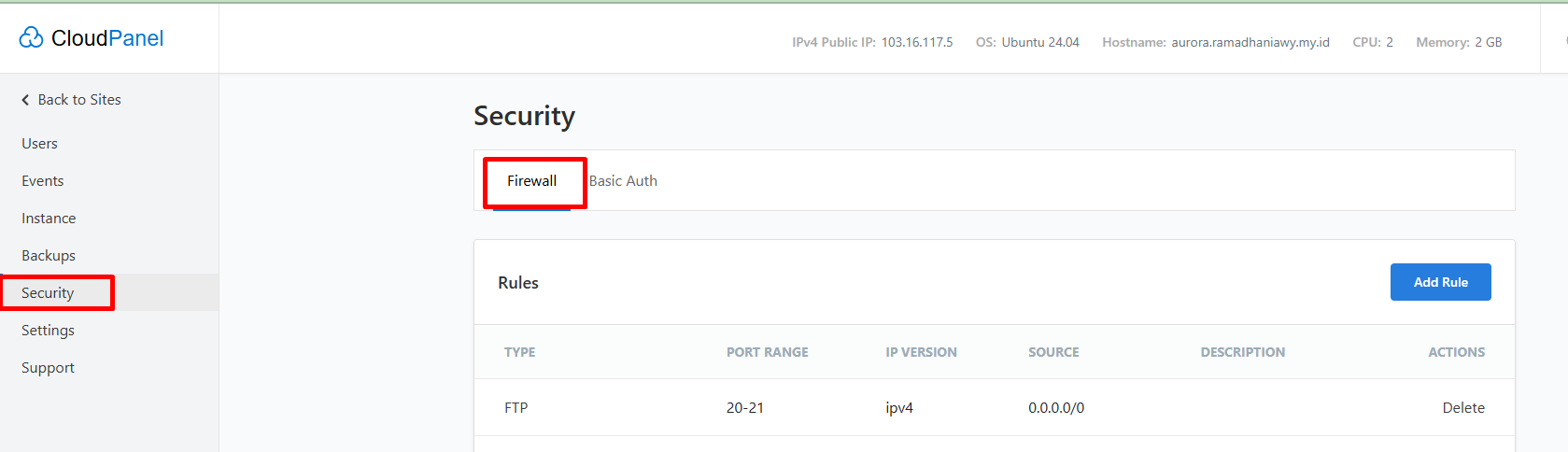 Cara Settings Firewall di CloudPanel - Knowledge Base Jagoan Hosting ...