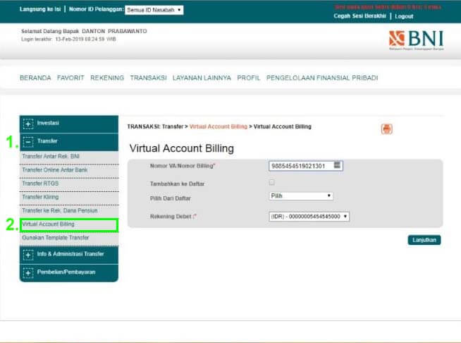 1 BNI i-banking payment 1 BNI i-banking payment