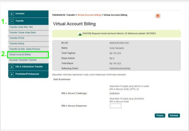 2 BNI i-banking payment 2 BNI i-banking payment
